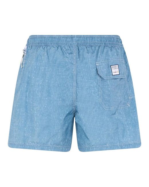 Fedeli Blue Beachwear for men