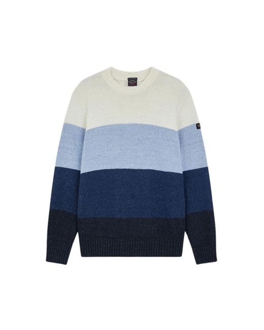 Paul & Shark Truien & Vesten ,Blauw ,Rondgebreide Trui in het Blue voor heren