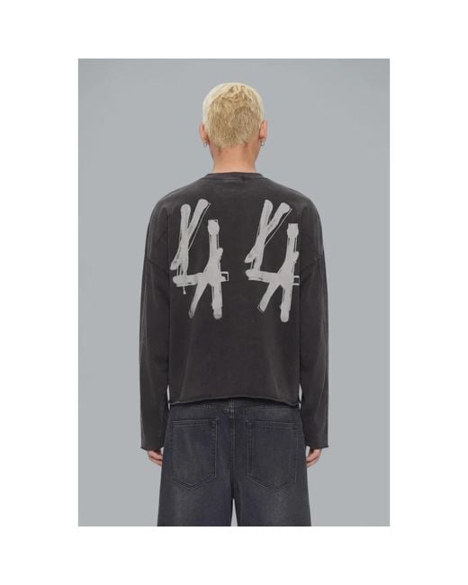 44 Label Group Black Long Sleeve T-Shirts for men