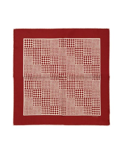 Tom Ford Zijden Pochet Bordeaux Polka Dot in het Red voor heren