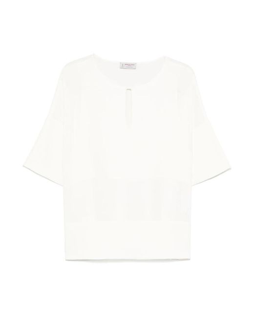 Alberto Biani Overhemden ,Ivoor Shirts Met Korte Mouwen in het White