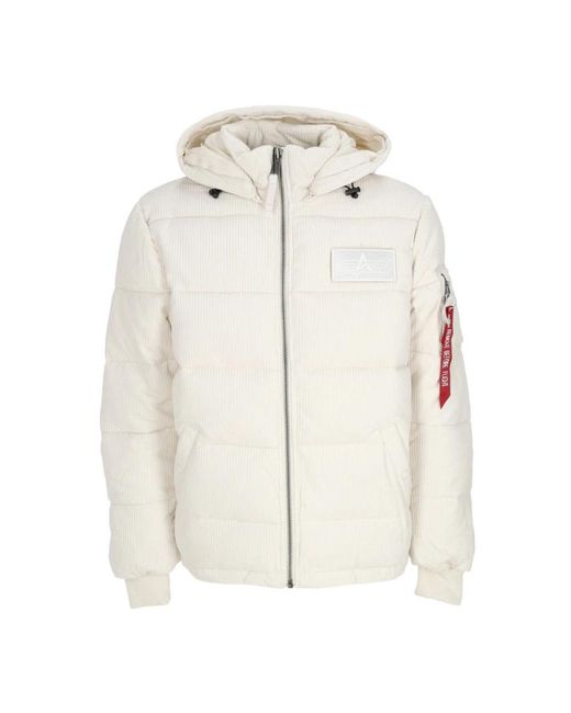 Alpha Industries White Winter Jackets for men