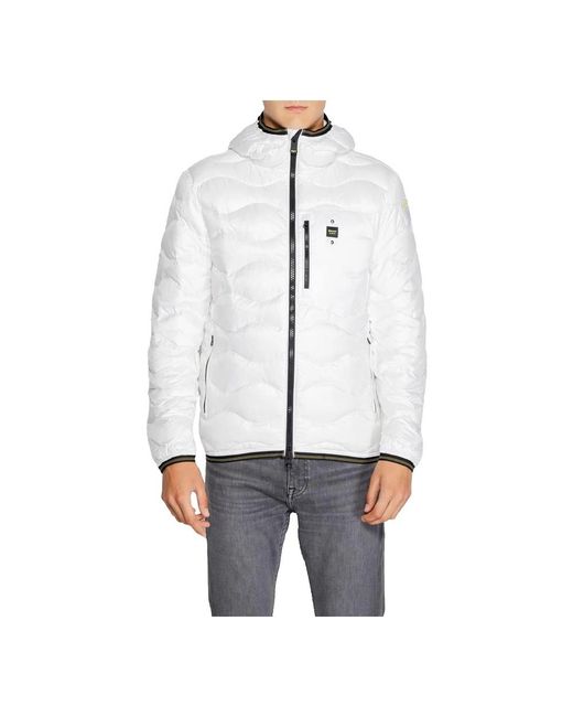 Blauer Winterjas in het White voor heren