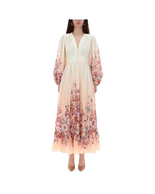Zimmermann Awaken Plunge Maxi Jurk in het Pink