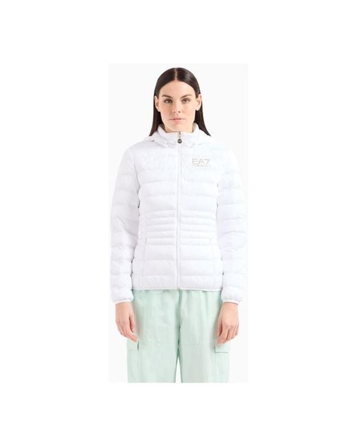 EA7 White Winter Jackets