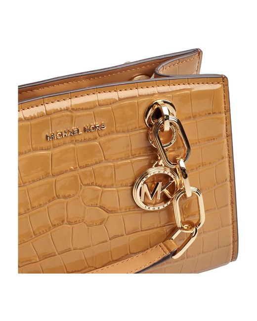 Michael Kors Brown Satchel Tasche Mit Krokodil-Textur