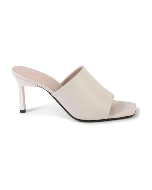Calvin Klein White Sandalen Mit Eckiger Spitze Und Absatz