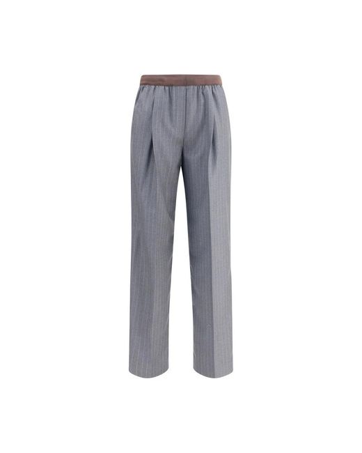 Straight Trousers Miu Miu de color Gray