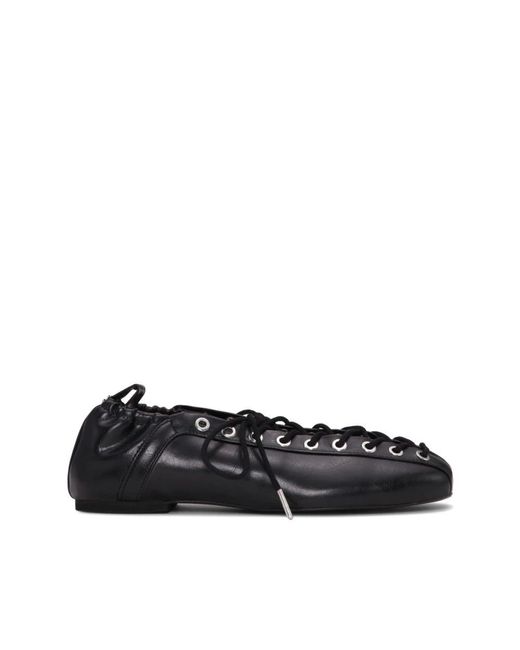 Ganni Women's Satin Ballerina Black