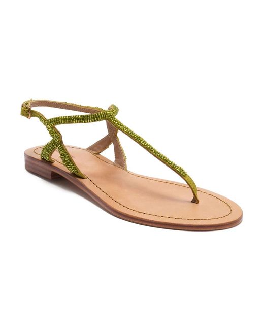 Maliparmi Metallic Flat Sandals