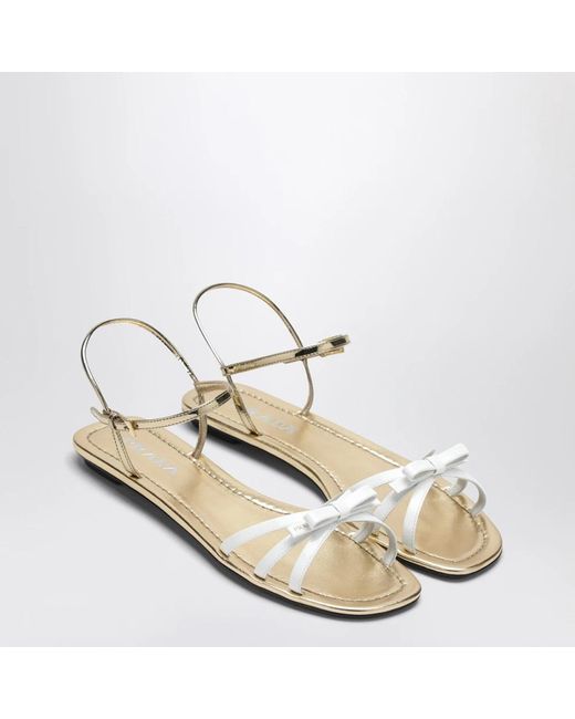 Flat Sandals Prada de color White
