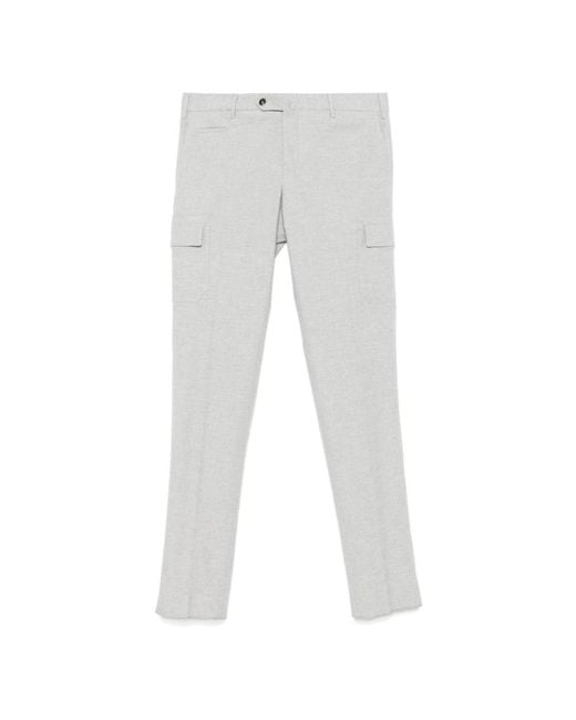 PT Torino Gray Slim-Fit Trousers for men