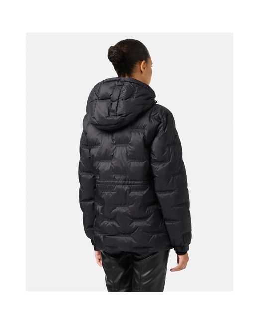 Iceberg Jassen ,Zwart ,Nylon Kort Donsjack Met Capuchon in het Black