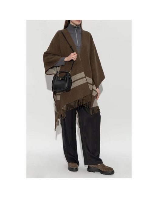 Tory Burch Logo Poncho in het Brown