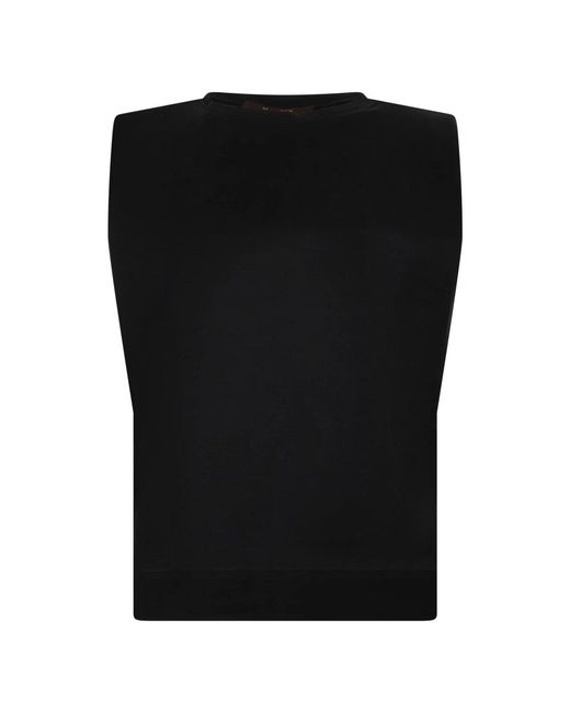 Moorer Black Sleeveless Tops