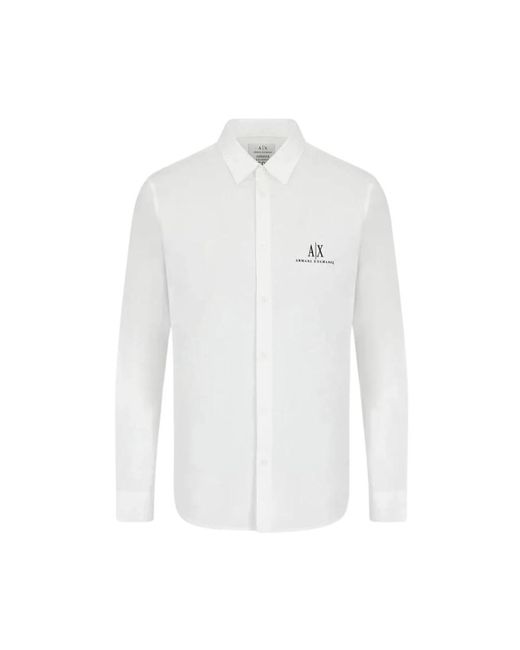 Armani Exchange Logo popeline hemd in White für Herren