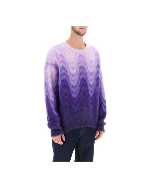 Etro Purple Round-Neck Knitwear for men