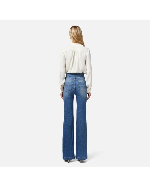 Elisabetta Franchi Blue High-waist palazzo jeans