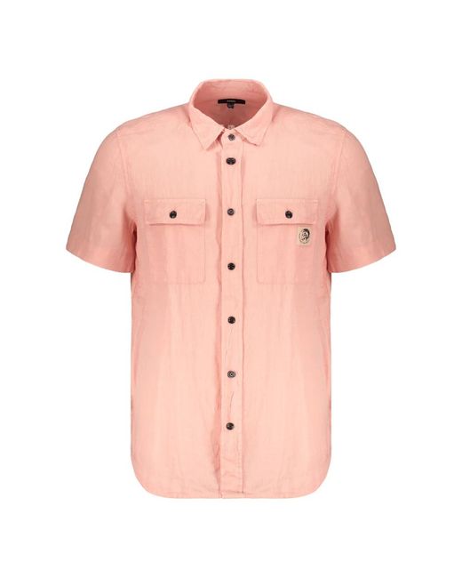 DIESEL Korte Blouse in het Pink voor heren
