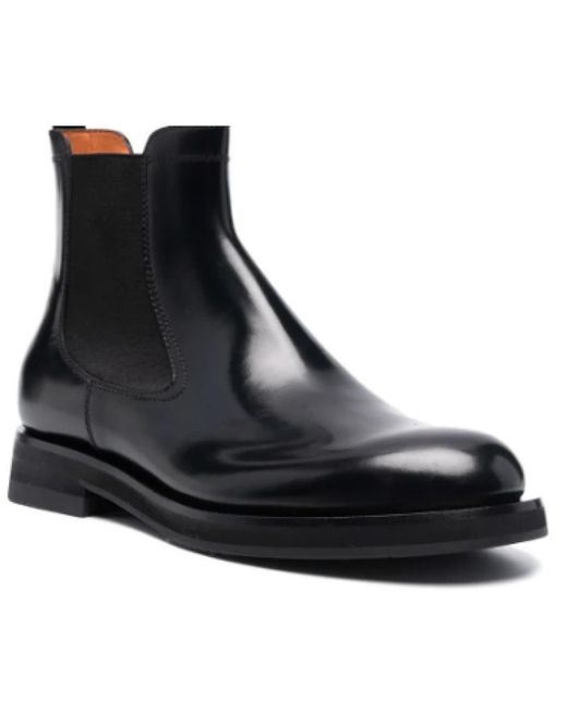 Santoni Black Chelsea Boots for men