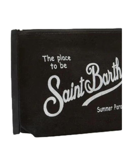 Mc2 Saint Barth Tassen ,Zwart ,Linnen Aline Linen Clutch in het Black