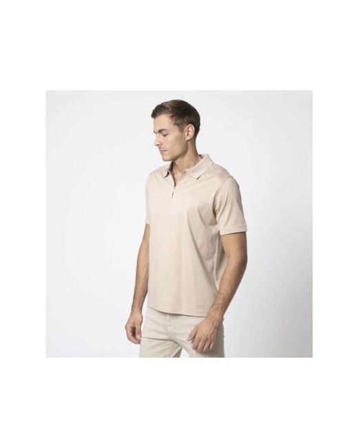 Karl Lagerfeld Beiges polo mit reißverschluss in Brown für Herren