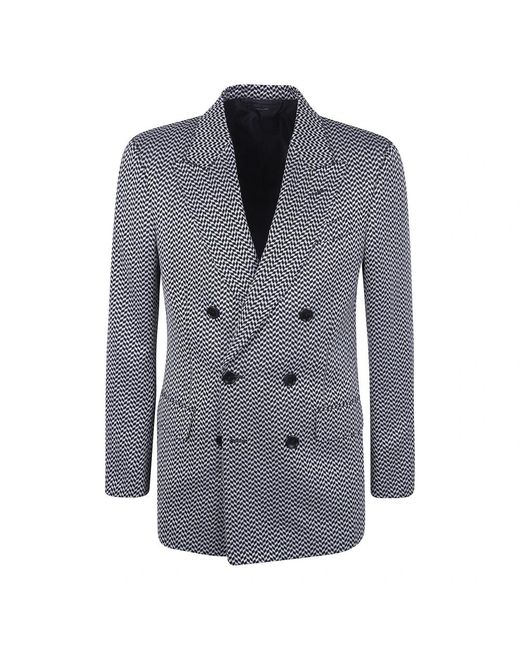 Tom Ford Blue Double-Breasted Coats for men