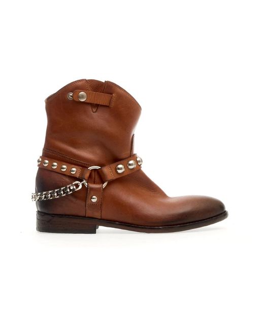 Strategia Brown Cowboy & Biker Boots