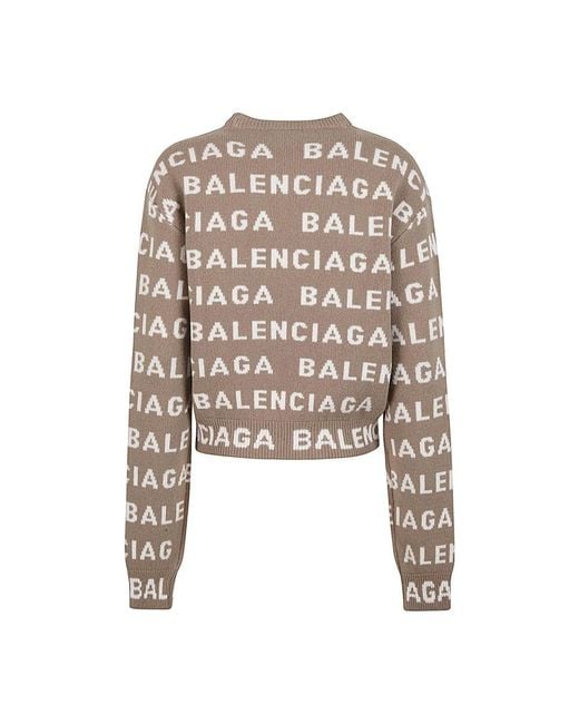 Balenciaga Natural Round-Neck Knitwear