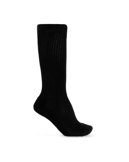 Rick Owens Ondergoed ,Zwart ,Katoen Lange Sokken Met Logo in het Black voor heren