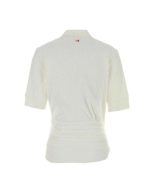 Victoria Beckham White Polo Shirts