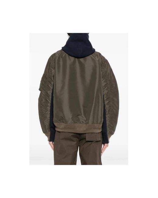 Sacai Black Zip-Throughs for men