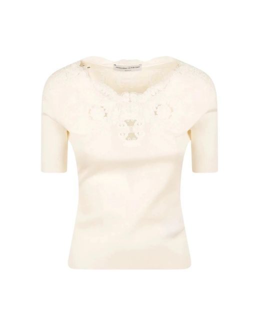 Ermanno Scervino Natural Round-Neck Knitwear