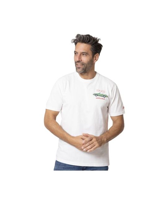 Mc2 Saint Barth Besticktes topless t-shirt kurzarm in White für Herren