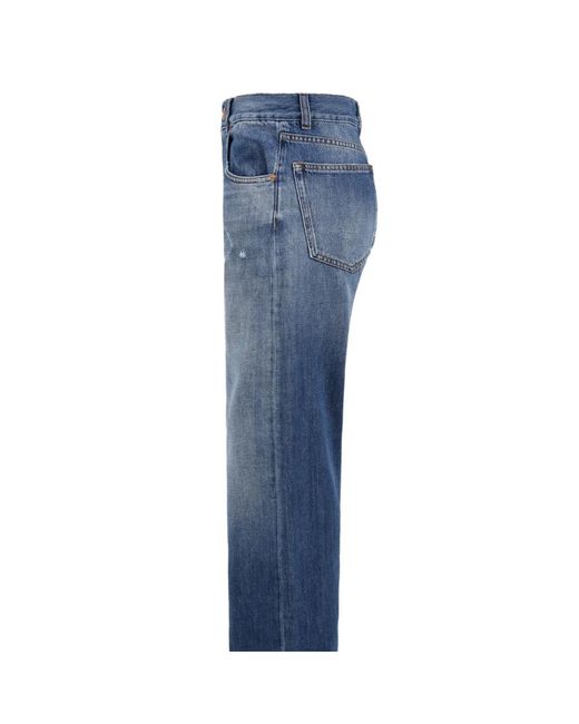 Aspesi Jeans ,Blauw ,Denim Denim 5-Pocket Straight Leg Broek in het Blue
