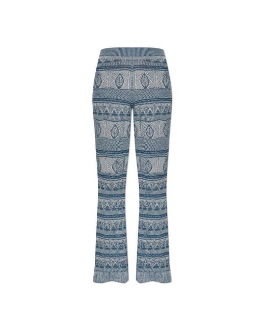 Etro Broeken ,Blauw ,Katoen Broeken Met Uitlopende Pijpen in het Blue