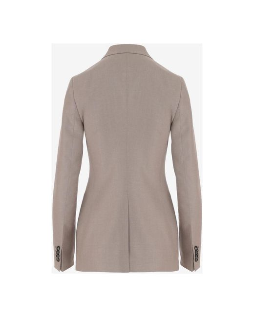 Tagliatore Gray V-Neck Double-Breasted Blazer