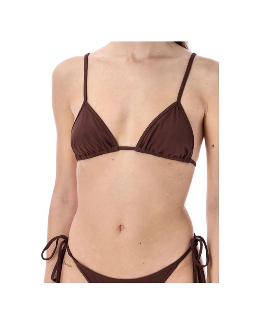 The Attico Brown Dunkelbraunes bikini-oberteil bademode