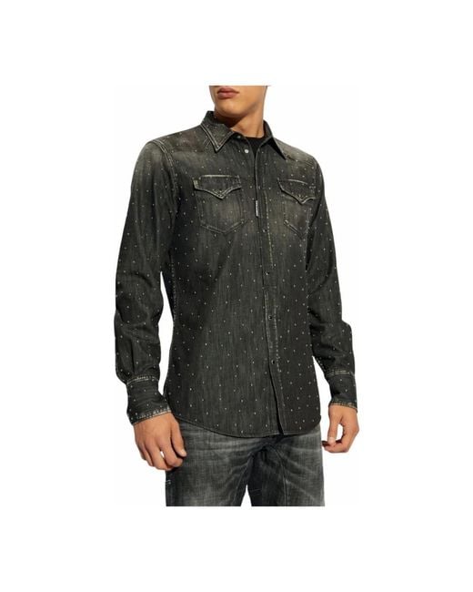 DSquared² Green Denim Shirts for men