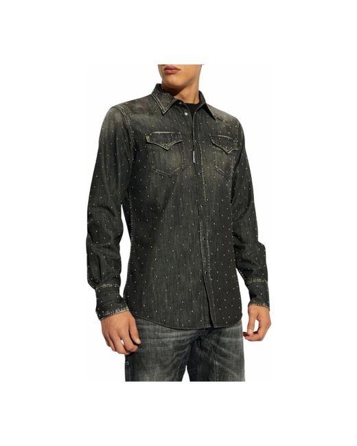 DSquared² Overhemden ,Zwart ,Denim Stijlvolle Denim Overhemden Voor Mannen in het Green voor heren