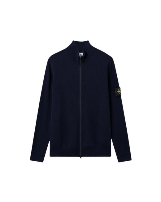 Stone Island Truien & Vesten ,Blauw ,Katoen Zip-Up Vest in het Blue voor heren