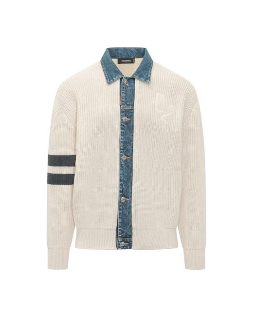 DSquared² Truien & Vesten ,Wit ,Gebreid Vest in het White voor heren