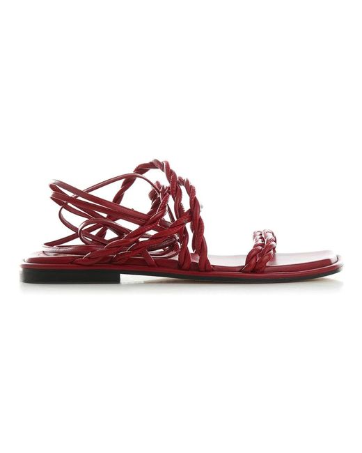 Stuart Weitzman Red Flat Sandals