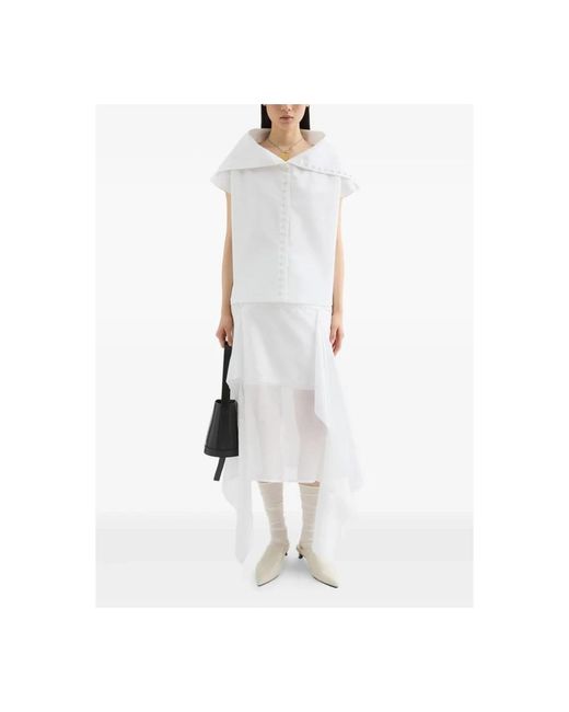 Jil Sander Overhemden ,Wit ,Witte Top Voor Een Stijlvolle Uitstraling in het White