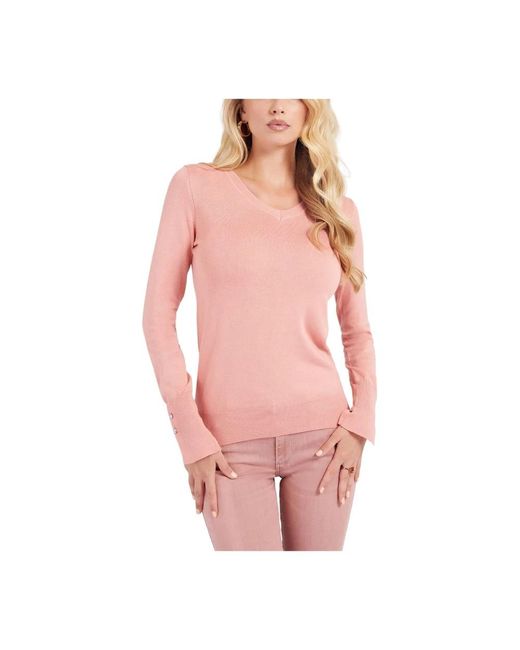 Guess Pink Round-Neck Knitwear