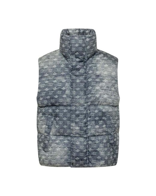 DSquared² Jassen ,Blauw ,Monogram Down Vest in het Blue voor heren