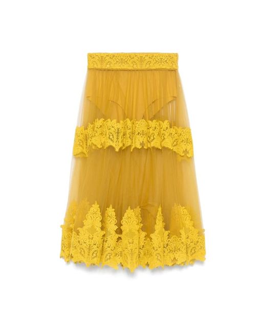 Elisabetta Franchi Yellow Midi Skirts