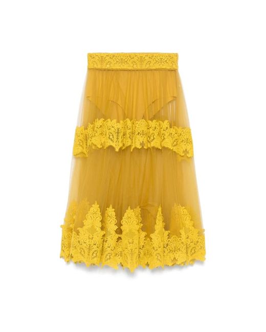 Elisabetta Franchi Yellow Midi Skirts