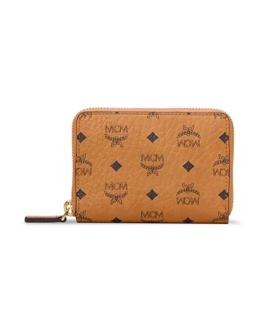 MCM Brown Brieftasche Mit Reissverschluss