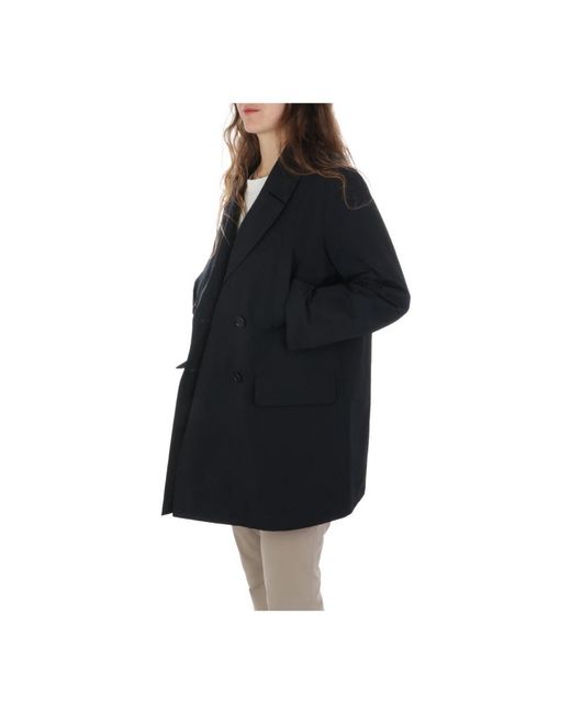 Aspesi Black Double-Breasted Coats